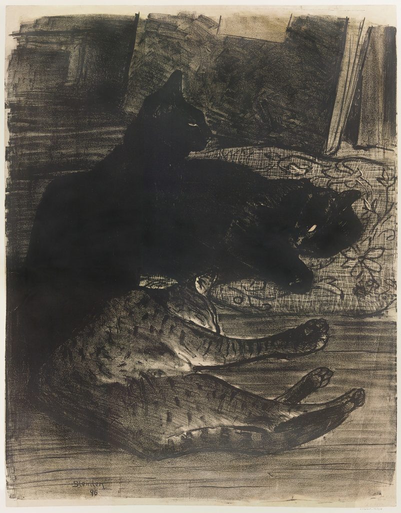 Dessin de plusieurs chats par Steinlen, 1896